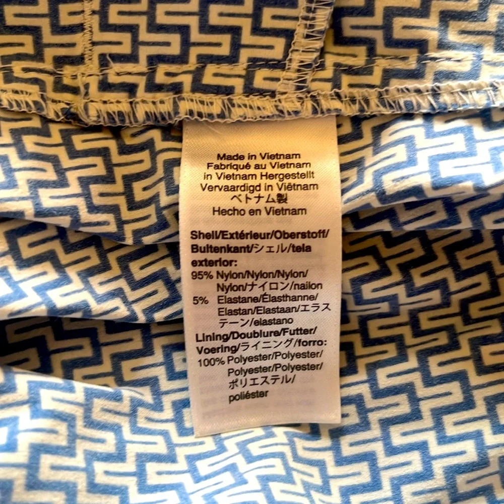 J Crew Swim Shorts Blue and White Geometric print size 32
